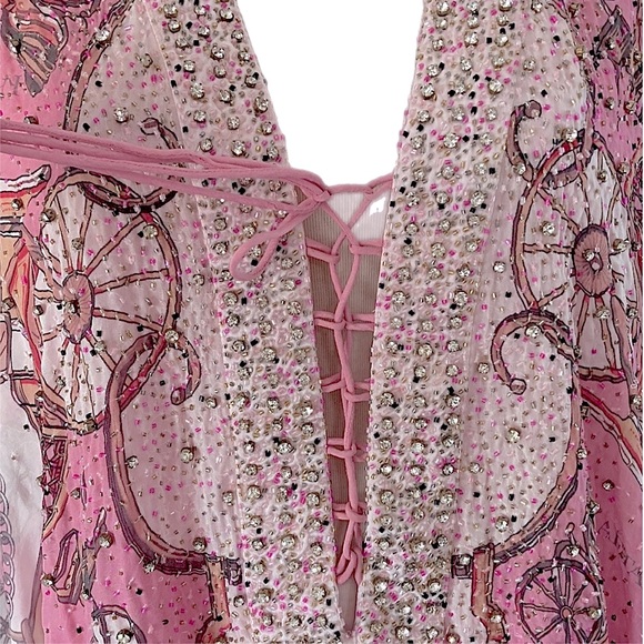 KAFTAN QUEEN pale pink beaded and jewel encrusted Kaftan - Picture 5 of 16